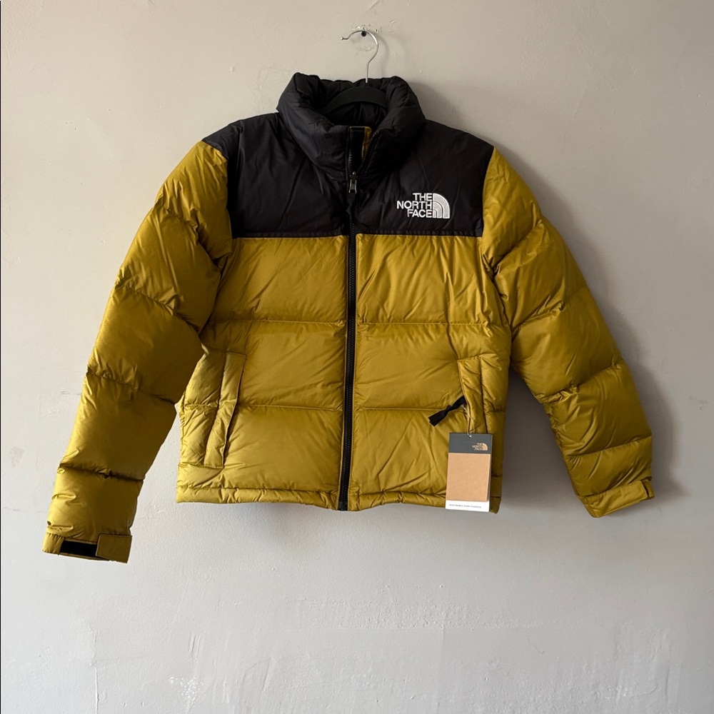The North Face women’s 96 Retro Nuptse down jacket amber green Small Authentic - Picture 4 of 12